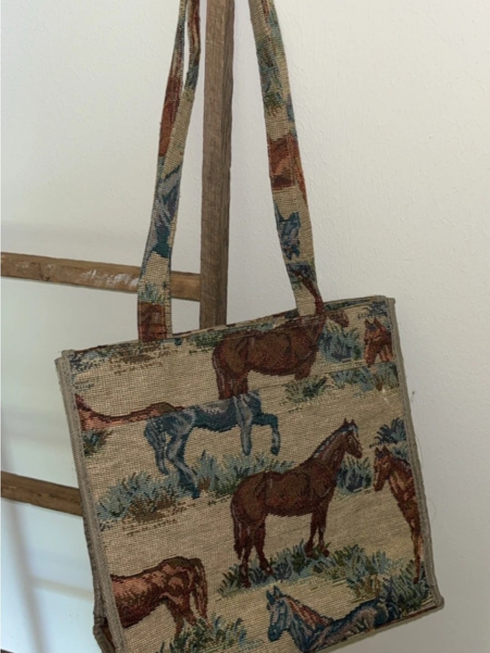 Tapestry Horse Print Tote Bag